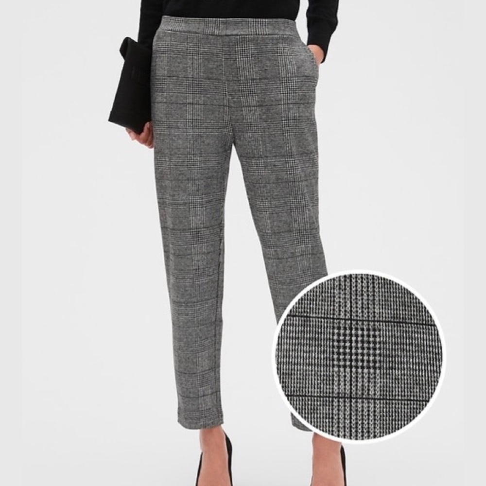 Banana Republic Factory Gray Plaid Ankle Pants